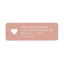 Rosa returadress hjärta 