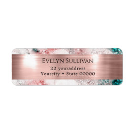 Rosa - returadressetikett för vattenfärgsretur returadress etikett