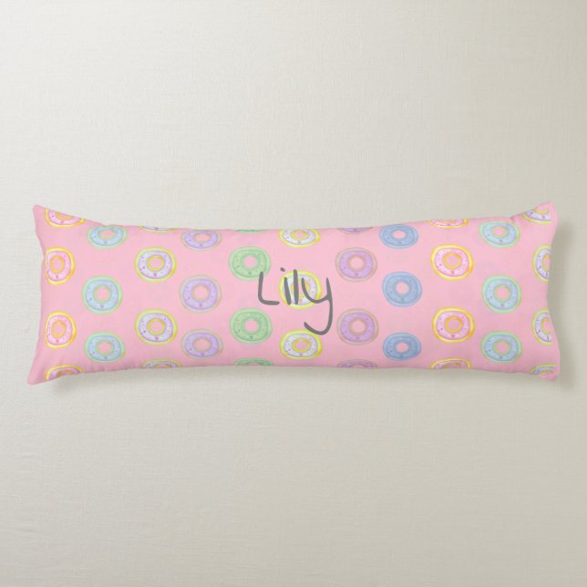 Rosa Reversible Custom Name Donut Body Pillow Kroppskudde (Framsidan)