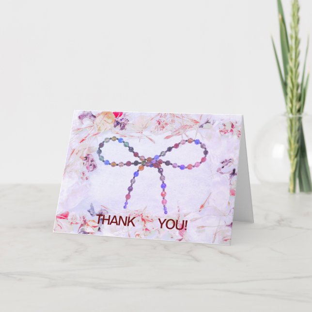 ROSA RHINESTONES MED ETT BÅDA FÄNGT tackkort (Framsida)