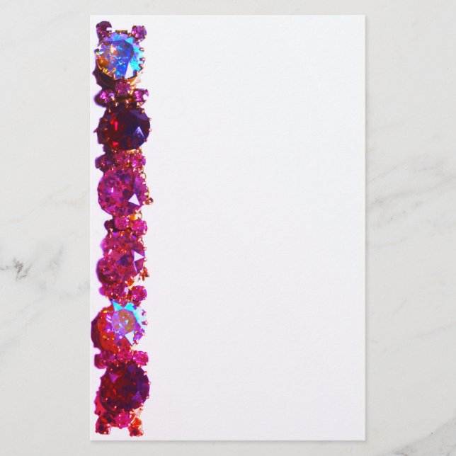 Rosa Rhinestones - vintage smycken Brevpapper (Framsida)
