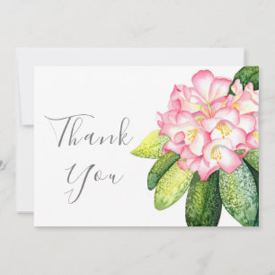 rosa Rhod Watercolor Tack Kort