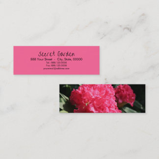 Rosa Rhododendron 2 Mini Affärskort Visitkort
