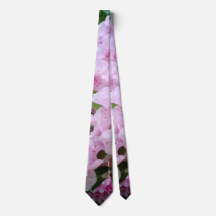 Rosa Rhododendron Blommigt Botaniska Manar Tie Slips