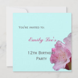 rosa Rhododendron-blommor, gruppinbjudan Inbjudningar