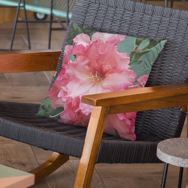 Rosa Rhododendron Bloom Blommigt Kudde (In Situ Patio)