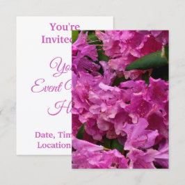 Rosa Rhododendron Flowers Inbjudningar
