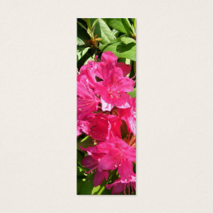 rosa rhododendron och blue iris litet visitkort