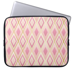 Rosa rhombus-former geometriska sömlösa mönster laptop fodral