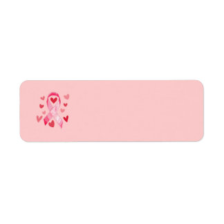 ROSA RIBBON-Adressetiketter Returadress Etikett