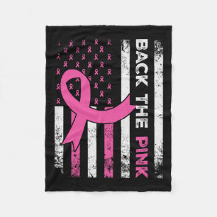 Rosa Ribbon American Flagga Breast Cancer Awaren Fleecefilt