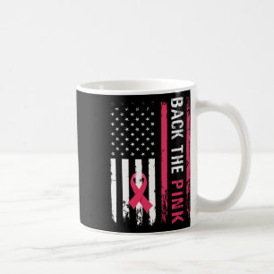 Rosa Ribbon American Flagga Breast Cancer Awaren Kaffemugg