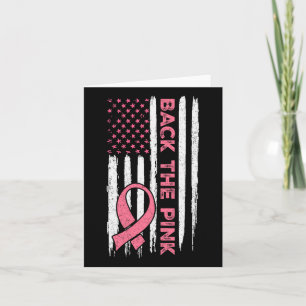 Rosa Ribbon American Flagga Breast Cancer Awaren Kort