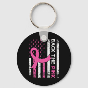 Rosa Ribbon American Flagga Breast Cancer Awaren Nyckelring