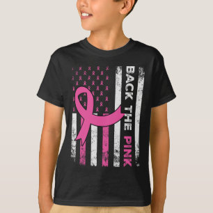 Rosa Ribbon American Flagga Breast Cancer Awaren T Shirt