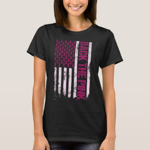 Rosa Ribbon American Flagga Breast Cancer Awaren T Shirt