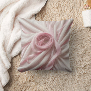 Rosa Ribbon and Tulle Abstrakt Kudde