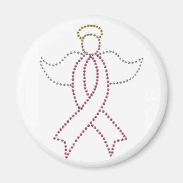 Rosa Ribbon Angel Magnet (Framsidan)