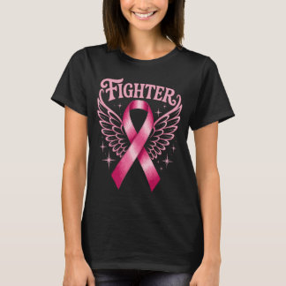 Rosa Ribbon Angel Vingar Breast Cancer T Shirt