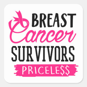Rosa Ribbon Awareness Breast Cancer Fyrkantigt Klistermärke
