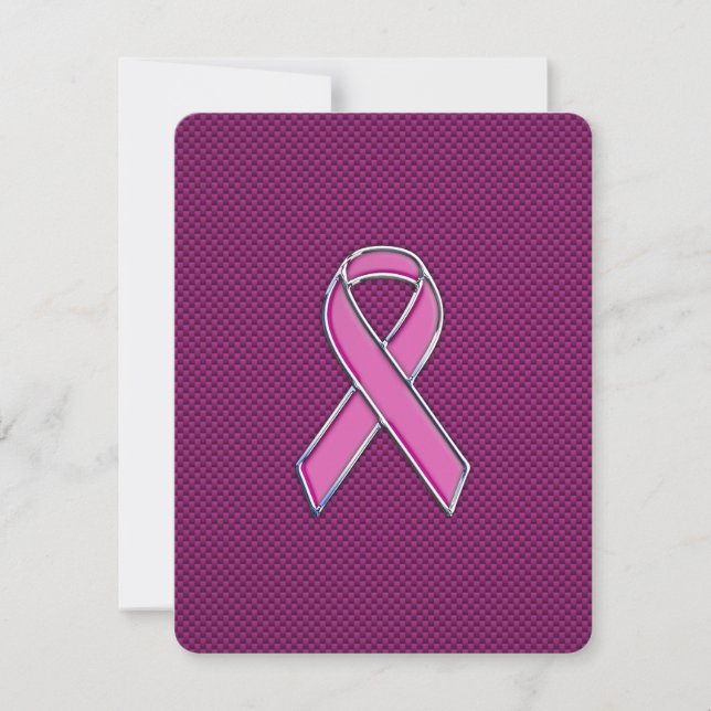 Rosa Ribbon Awareness Carbon Fiber Decor (Framsida)