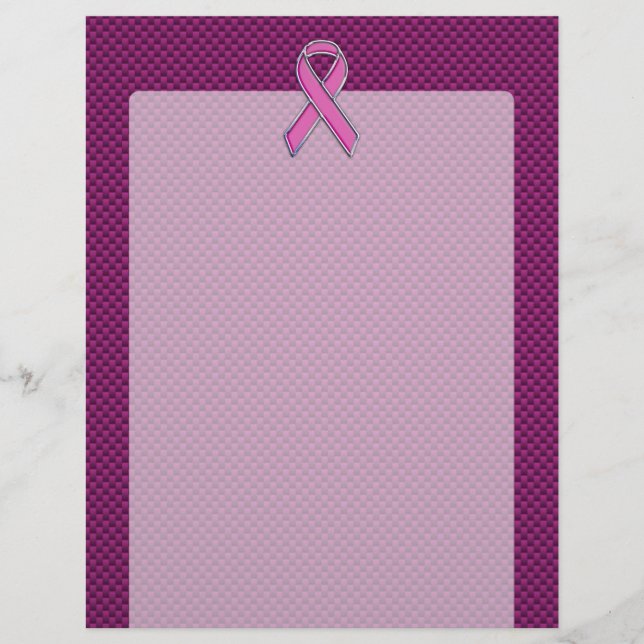 Rosa Ribbon Awareness Carbon Fiber Decor (Framsida)