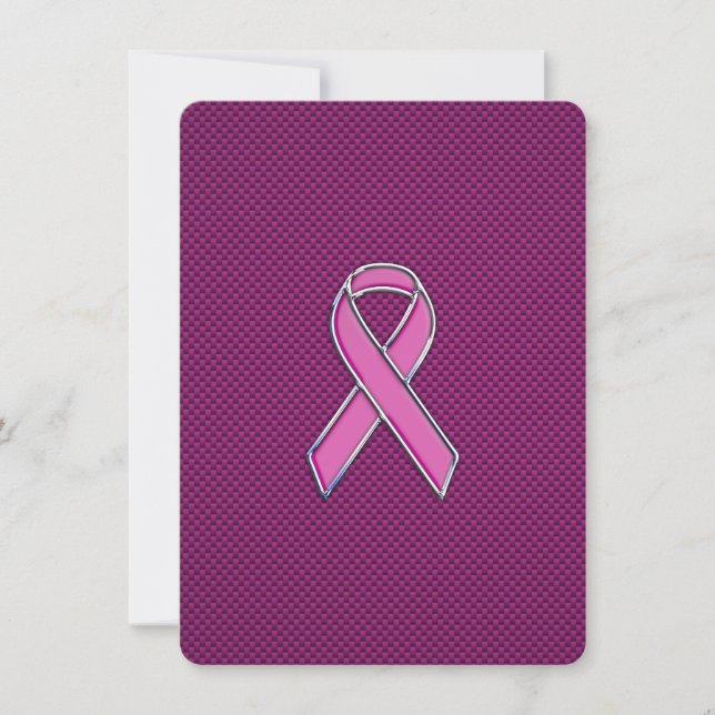 Rosa Ribbon Awareness Carbon Fiber Decor (Framsida)