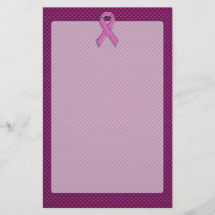 Rosa Ribbon Awareness Carbon Fiber Decor Brevpapper