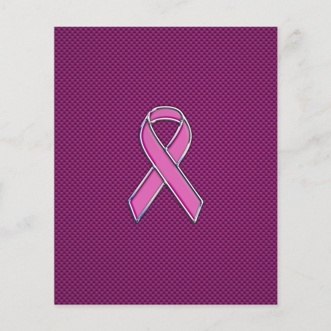 Rosa Ribbon Awareness Carbon Fiber Decor Flygblad (Framsidan)