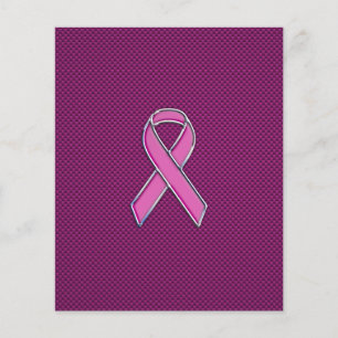Rosa Ribbon Awareness Carbon Fiber Decor Flygblad