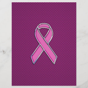 Rosa Ribbon Awareness Carbon Fiber Decor Reklamblad