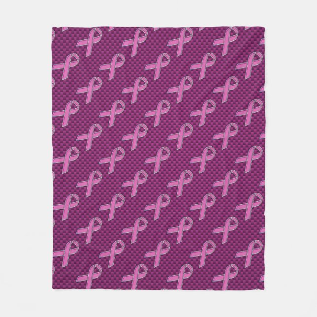 Rosa Ribbon Awareness Carbon Fiber Fleecefilt (Framsidan)