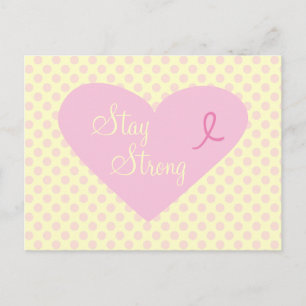 Rosa Ribbon Awareness Keep Strong Vykort
