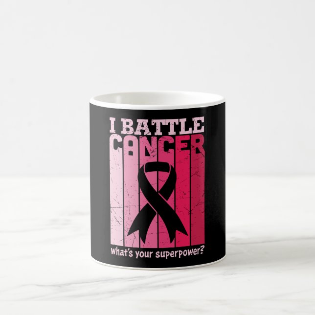 Rosa Ribbon Battle Cancer Survivor Support Warrior Kaffemugg (Center)