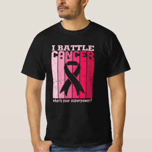 Rosa Ribbon Battle Cancer Survivor Support Warrior T Shirt
