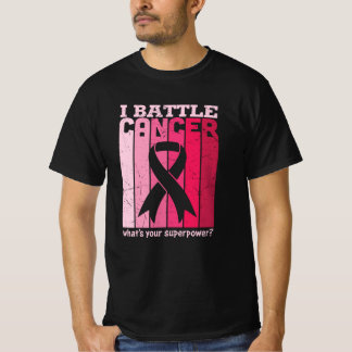 Rosa Ribbon Battle Cancer Survivor Support Warrior T Shirt
