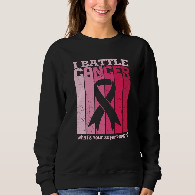 Rosa Ribbon Battle Cancer Survivor Support Warrior T Shirt (Framsida)