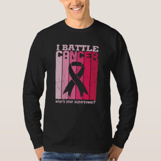 Rosa Ribbon Battle Cancer Survivor Support Warrior T Shirt