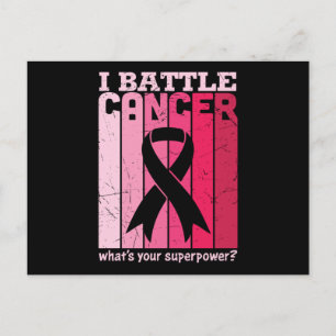 Rosa Ribbon Battle Cancer Survivor Support Warrior Vykort
