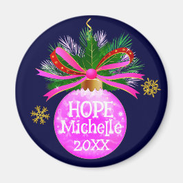 Rosa Ribbon Bauble Magnet