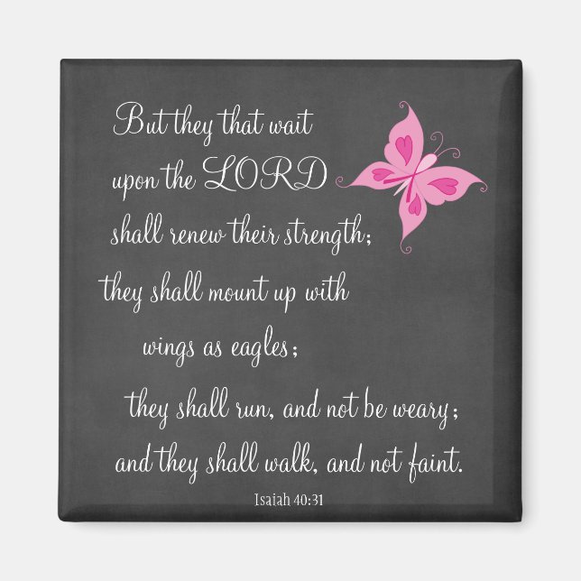 Rosa Ribbon Bible Verse Magnet (Framsidan)