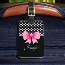 Rosa Ribbon Black & White Polka dots