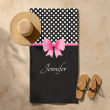 Rosa Ribbon Black & White Polka dots Namn