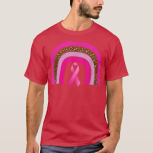 Rosa Ribbon Boho Rainbow Breast Cancer Awareness M T Shirt