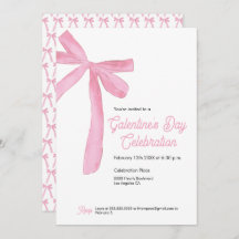 Rosa Ribbon Bow Girly modern Galentine's day
