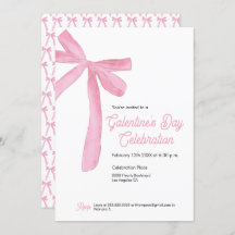 Rosa Ribbon Bow Girly modern Galentine's day