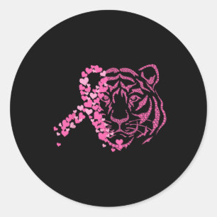 Rosa Ribbon Breast Cancer Awareness Animal W Runt Klistermärke