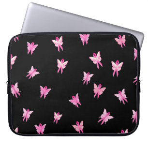 Rosa Ribbon Breast Cancer Awareness Butterflies Laptop Fodral