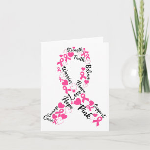 Rosa Ribbon Breast Cancer Awareness Month Survior Kort