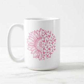 Rosa Ribbon Breast Cancer Awareness Solros Kaffemugg
